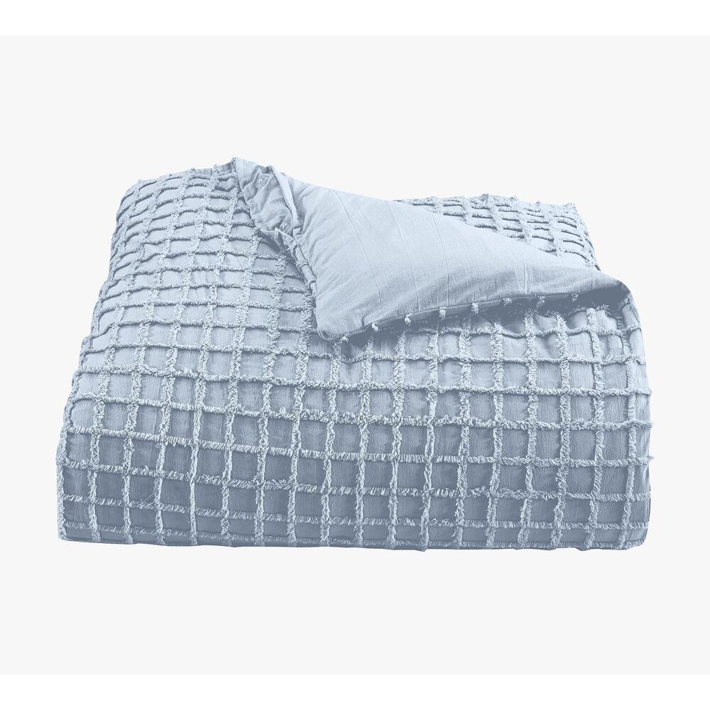 Pottery Barn queen duvet cover and shams in sky blue - Picture 6 of 8